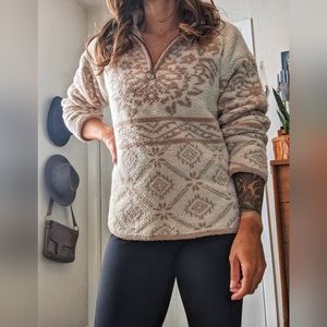 Cozy Knox Rose Quarter Zip Sherpa Sweater